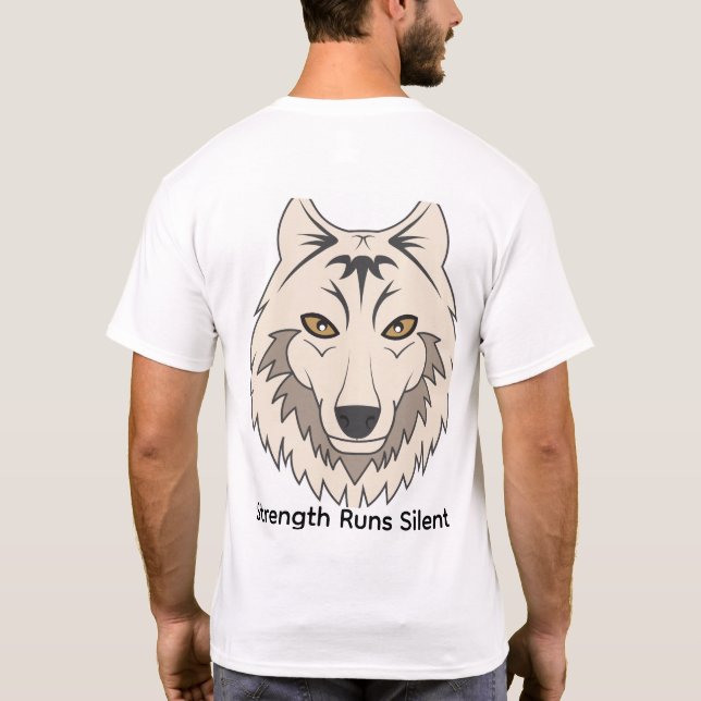 Minimalistisk Varg T-Shirt – Gå Ensam Frukta Inget (Baksida)