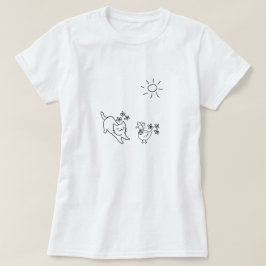 Minimalistisk vårkatt t shirt