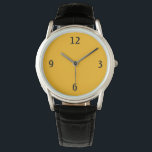 Minimalistisk. Varm Gult. Armbandsur<br><div class="desc">Minimalistisk designklocka ansikte, i en varm palett med Gult. Stora figurer, skapar det lätt att läsa. Perfekt om du är tittar för en modern, ren och enkel design.</div>