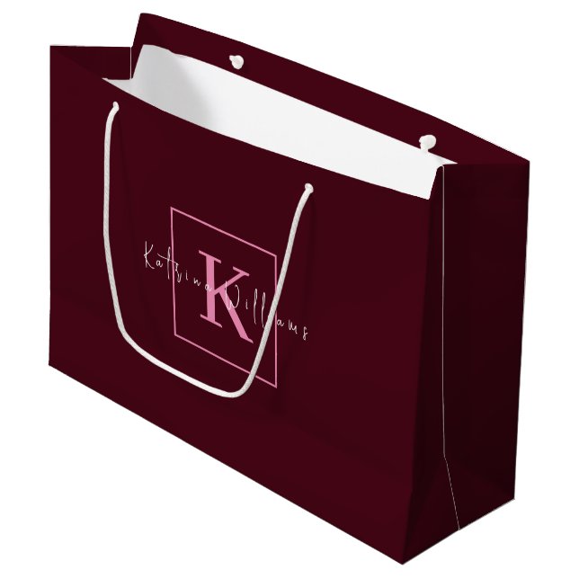 Minimalistisk varumärkeslogotyp burgunder rosa mon (Framsidan Vinklad)
