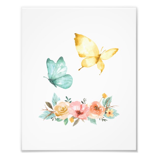 Minimalistisk vätefärsblommor fototryck (Framsidan)