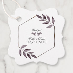Minimalistisk vattenfärg Bläck Foliage Diamond Brö Gåvor Etiketter