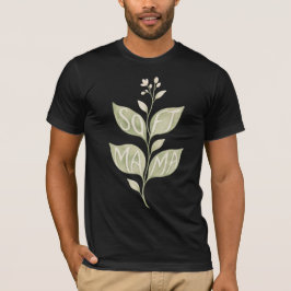 Minimalistisk vattenfärg botanisk "Mjuk Mamma" Typ T Shirt