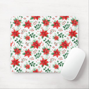 Minimalistisk vattenfärg Botaniska Poinsettia Musmatta