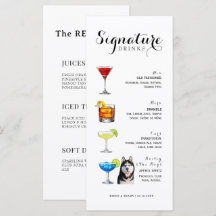 Minimalistisk Vattenfärg Cocktail Signaturdryck