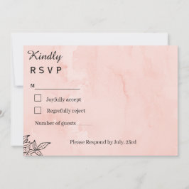 Minimalistisk vattenfärg för bröllop RSVP i persik