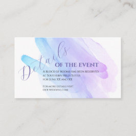 minimalistisk vattenfärg för bröllopsdetaljer blå  tilläggskort