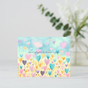 MINIMALISTISK VATTENFÄRG HANDRITAD VALENTINSDAG HELG VYKORT