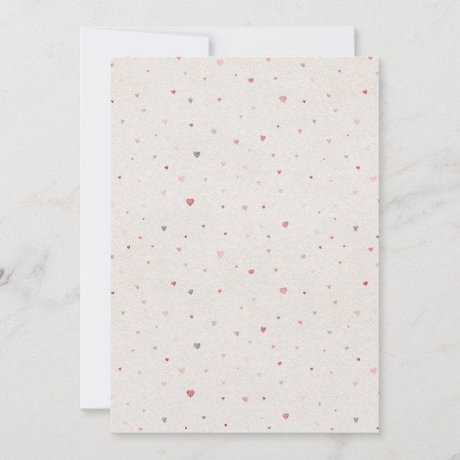 Minimalistisk vattenfärg hjärtinbjudan inbjudningar (Framsida)