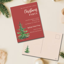 Minimalistisk vattenfärg Träd jul Party