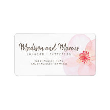 Minimalistisk + vattenfärgad Blommigt Adress