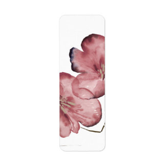 Minimalistisk vattenfärgblomma returadress etikett