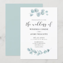 Minimalistisk vattenfärggrön bröllop