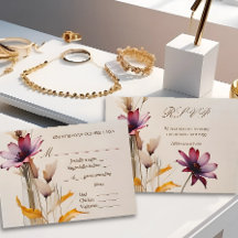 Minimalistisk vattenfärgsblomma lila bröllop