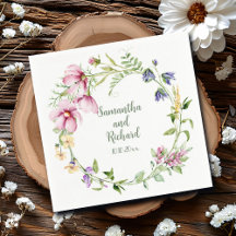 Minimalistisk vattenfärgsfärgad Blommigt Bröllop