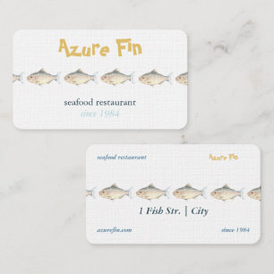 Minimalistisk vattenfärgsfisk, havs, restaurang visitkort