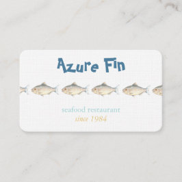 Minimalistisk vattenfärgsfisk, havs, restaurang visitkort