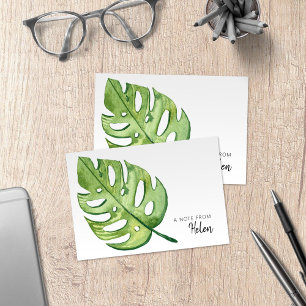 Minimalistisk vattenfärgsmonstera tack kort