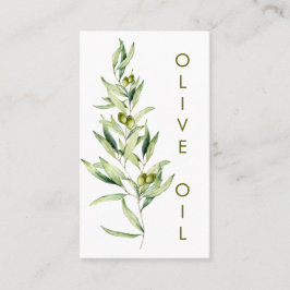 Minimalistisk vattenfärgsolja Olive Gren Olive Oli Visitkort