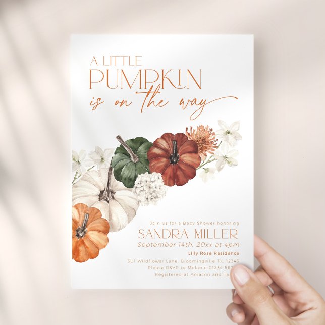 Minimalistisk Vattenfärgspumpa Baby Shower Inbjudningar (Skapare uppladdad)