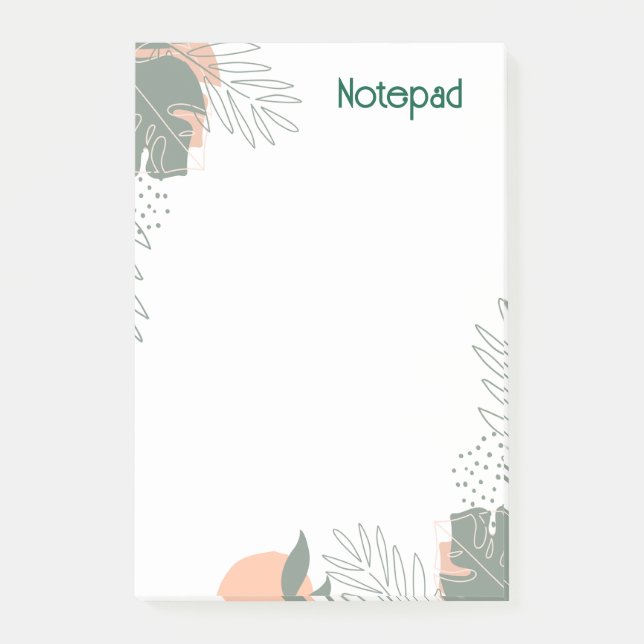 Minimalistisk växt papper anteckningsbok post-it block (Framsida)