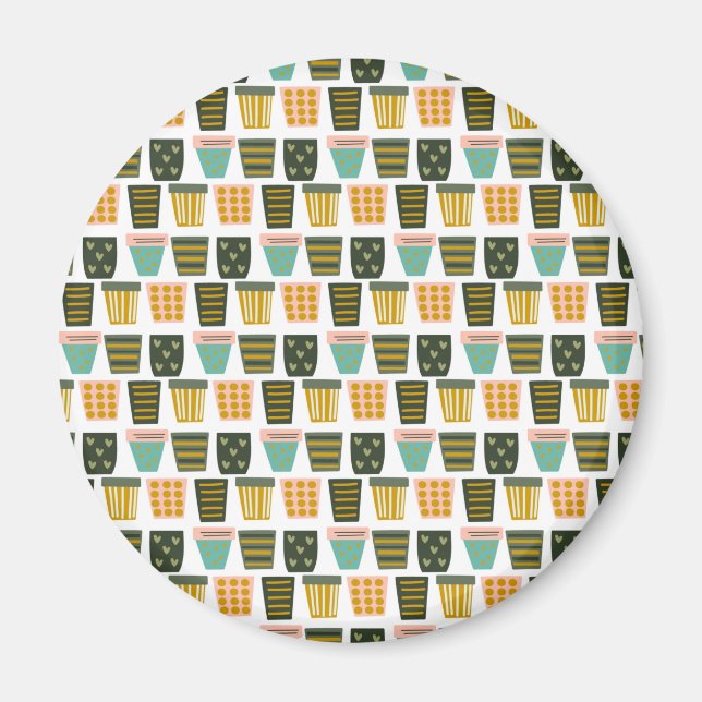 Minimalistisk växtkonst magnet (Framsidan)