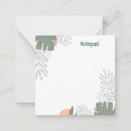 Minimalistisk växtpapper anteckningsbok anteckningskort