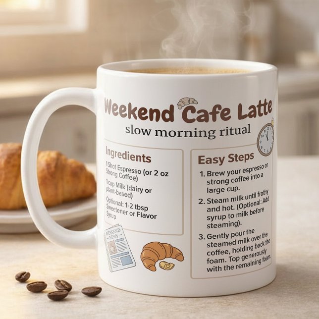 Minimalistisk veckovägledning för latte-recept  kaffemugg (Skapare uppladdad)