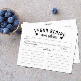 Minimalistisk Vegan-recept, enkelt receptkort