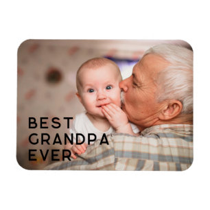 Minimalistisk versal bästa farfar någonsin Foto Magnet