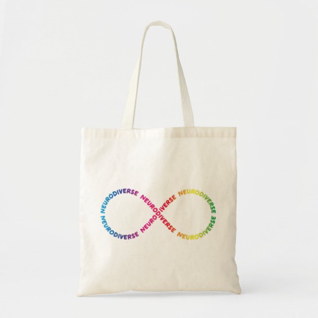 Minimalistisk version, en snyggt atypiska neurodiv tygkasse (Framsidan)