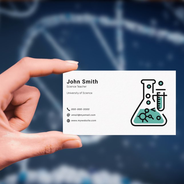 Minimalistisk vetenskapslärare visitkort (Minimalist Science Teacher Business Card)