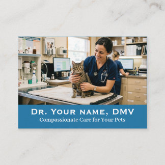 Minimalistisk veterinärklinik anpassningsbar bild visitkort