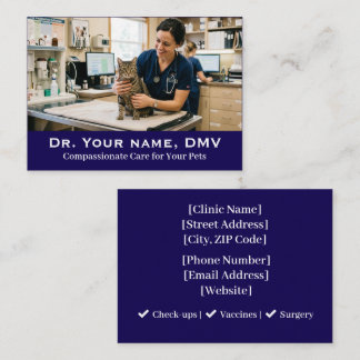 Minimalistisk veterinärklinik anpassningsbar bild visitkort