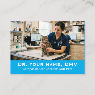 Minimalistisk veterinärklinik anpassningsbar bild visitkort