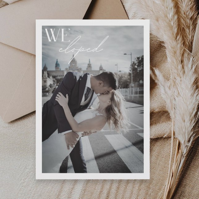 Minimalistisk Vi Flyttade Samman QR-kod Elopement Meddelande (Skapare uppladdad)