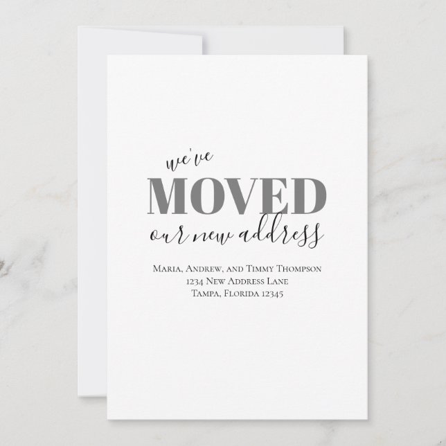 Minimalistisk Vi har flyttat enkel Flytta Meddelande (Framsida)