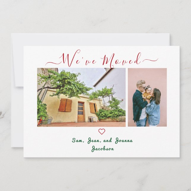 Minimalistisk Vi har flyttat för moderna fotografi Meddelande (Framsida)