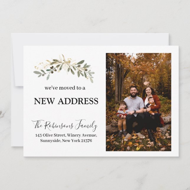 Minimalistisk vi har flyttat för Nytt adress fotfo Meddelande (Framsida)