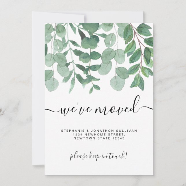 Minimalistisk Vi har flyttat Ny Flytta i hemmet Meddelande (Framsida)