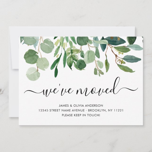 Minimalistisk Vi har flyttat Ny Flytta i hemmet Meddelande (Framsida)