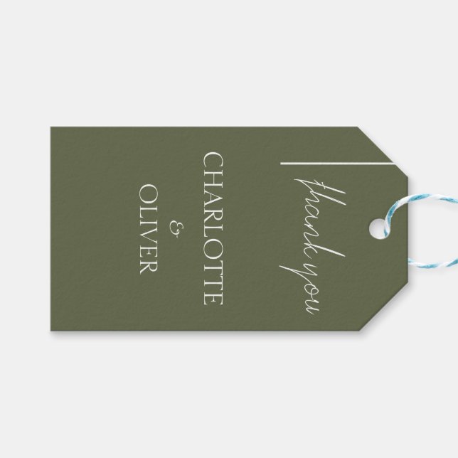Minimalistisk vigsel scallopad tacksamhetsetikett presentetikett (Framsidan (Horisontell))