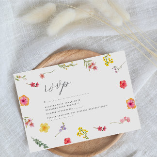 Minimalistisk vilda blommor - vår botaniska bröllo OSA kort