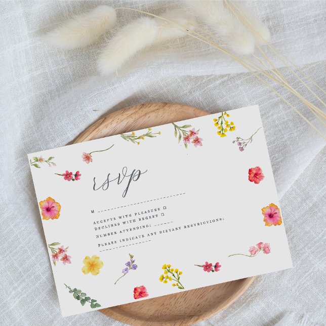 Minimalistisk vilda blommor - vår botaniska bröllo OSA kort (Skapare uppladdad)