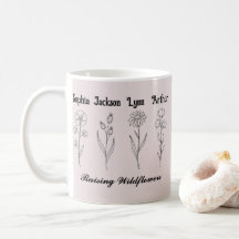 Minimalistisk vildblomma anpassad barnnamn minness
