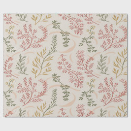 Minimalistisk vildblomma botaniskt omslags papper presentpapper