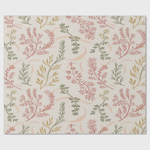 Minimalistisk vildblomma botaniskt omslags papper presentpapper