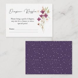 Minimalistisk Vildblomma Lila Blöja Lotteri Tilläggskort