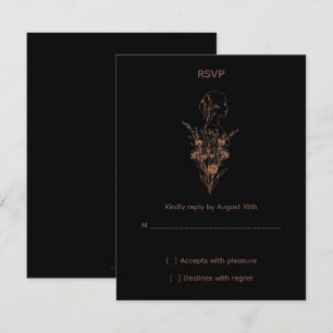 Minimalistisk Vildros Guld RSVP-kort OSA Kort