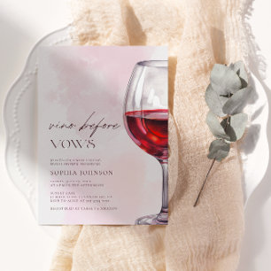 Minimalistisk Vino före löften Bröllopsdusch Vin Inbjudningar
